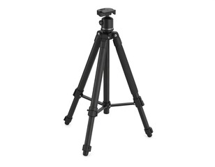 Black tripod on white background