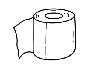 Simple outline drawing of a toilet paper roll