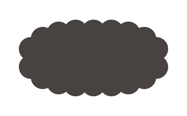 Simple Horizontal Scalloped Cloud Shape in Dark Color