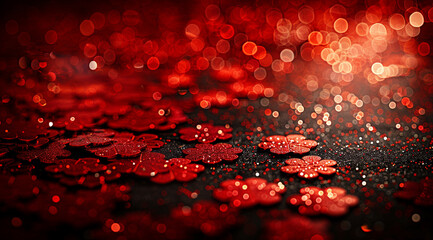 water drops on red background