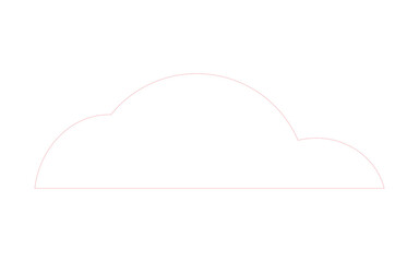  Minimalist Horizontal Cloud Outline Line Art