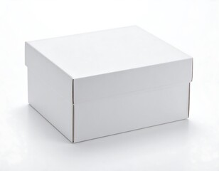 Fototapeta premium Blank white box on white background