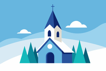 Naklejka premium church in the mountains
