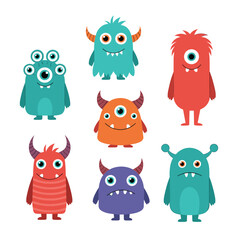 Cute and colorful monsters characters for your design.