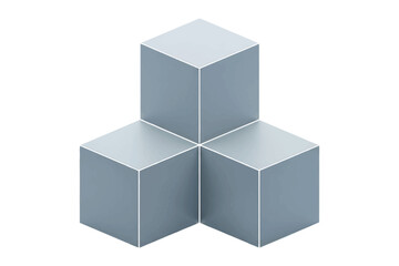 Vector art of three gray cubes stacked together, creating a geometric and modern design, suitable for logos, branding, or abstract presentations