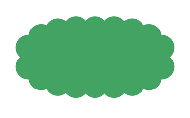 Minimalist Solid Green Scalloped Cloud Shape