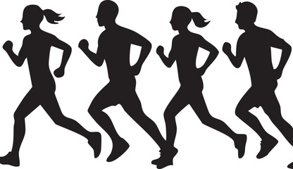 People in motion running