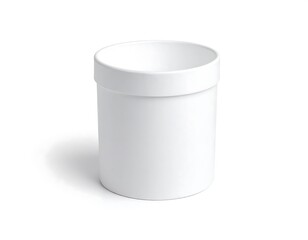 Blank white ice cream container on white background
