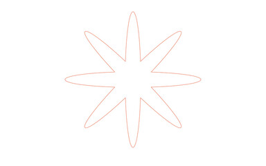 Minimalist Line Art Stylized Geometric Flower Outline