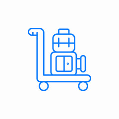 luggage cart icon sign vector