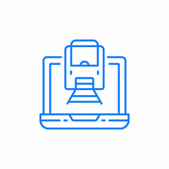 Fototapeta premium online train booking icon sign vector