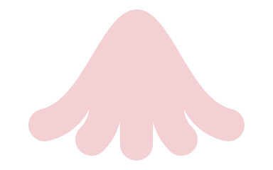 Solid Pink Abstract Tulip or Fan Shape