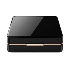 Elegant black jewelry box with gold trim
