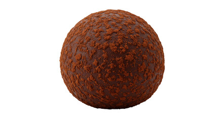 Chocolate truffle covered in cocoa powder isolated on transparent background, delicious confectionery treat for dessert and gourmet indulgence