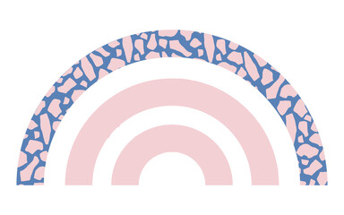 Abstract Retro Patterned Arched Rainbow Graphic