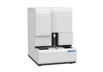 Modern laboratory analyzer in white tone