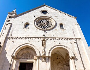 Fototapeta premium Low-angle view of a cathedral facade