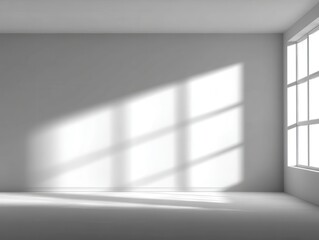 Empty Room Interior Design Concept with Natural Light from Window in Minimalist Style Architecture