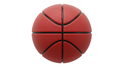 Fototapeta premium Red basketball isolated on transparent background, sports equipment for training and competition, realistic rendering PNG