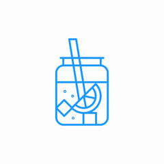 iced beverage cup icon sign vector