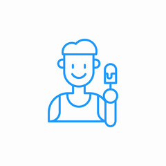 man holding popsicle icon sign vector