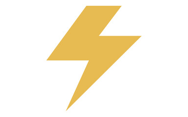 Solid Bright Yellow Geometric Lightning Bolt Shape