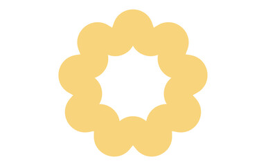 Solid Yellow Flower Shape with Central Hole Cutout