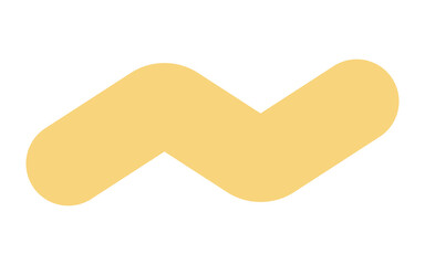 Solid Yellow Abstract Wavy Line or Tilde Shape