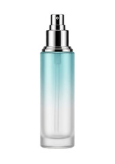 Blue gradient perfume bottle on black