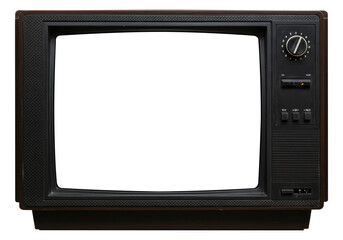 Classic Televisions With Empty Displays Isolated on Transparent PNG Background.