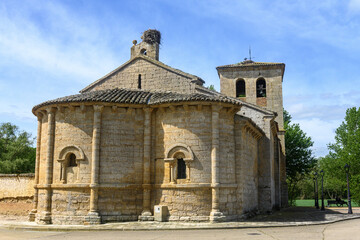 Fototapeta premium Romanesque apse of Iglesia de Nuestra Senora de la Asuncion in Manquillos, Palencia