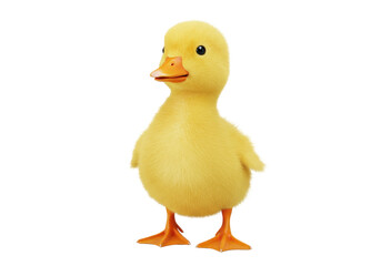 Adorable yellow duckling PNG isolated on transparent background, cute fluffy baby bird for springtime and Easter designs
