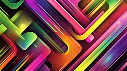 Vibrant Abstract Design with Interlocking Geometric Shapes