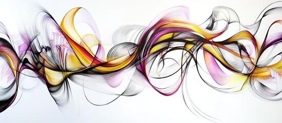 Abstract Flowing Lines in Vibrant Colors, Dynamic Composition