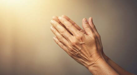 Hands Praying with Faith, Seeking God's Blessing, Religion, Spirituality, Worship, Hope, Devotion, Christian, Church.