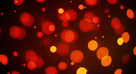 Abstract background with blurred red and orange circles creating a bokeh effect on a dark backdrop