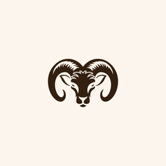 goat head logo. goat head vector design for icon ,symbol or logo
