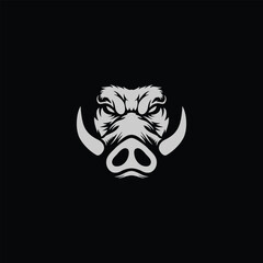 wild boar head logo. wild boar head vector design for icon,symbol or logo