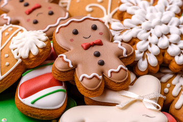Christmas gingerbread, cookies, or baked goods for the winter holidays. Christmas gingerbread
