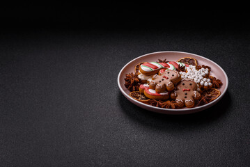 Christmas gingerbread, cookies, or baked goods for the winter holidays. Christmas gingerbread