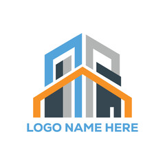 Vector art of abstract building logo with geometric shapes and modern design