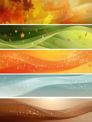 Obraz premium Colorful Abstract Waves Representing the Change of Seasons With Warm Autumn Tones and Cool Winter Shades in a Flowing Design