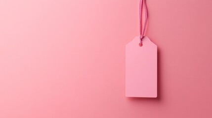 Pink Tag on Pink Background: A Minimalist Design