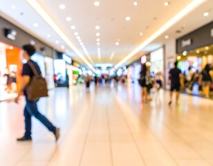 Fototapeta premium Blurred view of a bustling shopping mall