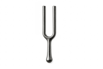 Metal tuning fork producing sound waves and vibration