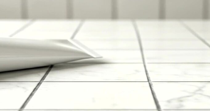 Generic White Cream Tube Dispensing Product on Tiled Surface.