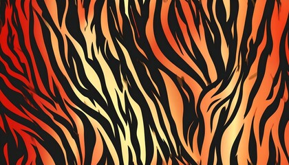 Abstract tiger-stripe pattern in warm orange and black