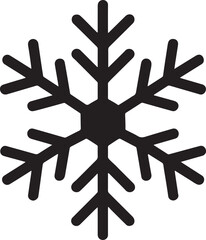 Snowflake icon vector, winter season symbol, cold weather design, ice crystal illustration