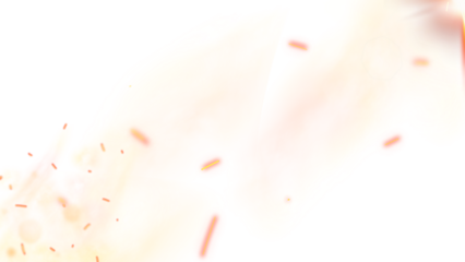 Hot burning fire sparks flying with the wind on a night sky. Glowing fire particles and ashes with bokeh. Bonfire, heat and haze. Bright flame particles and cinder. Wide background.