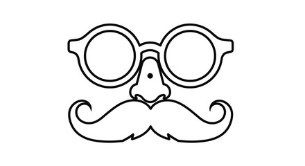 Obraz premium A comical disguise with oversized glasses a prominent nose and a curled mustache.